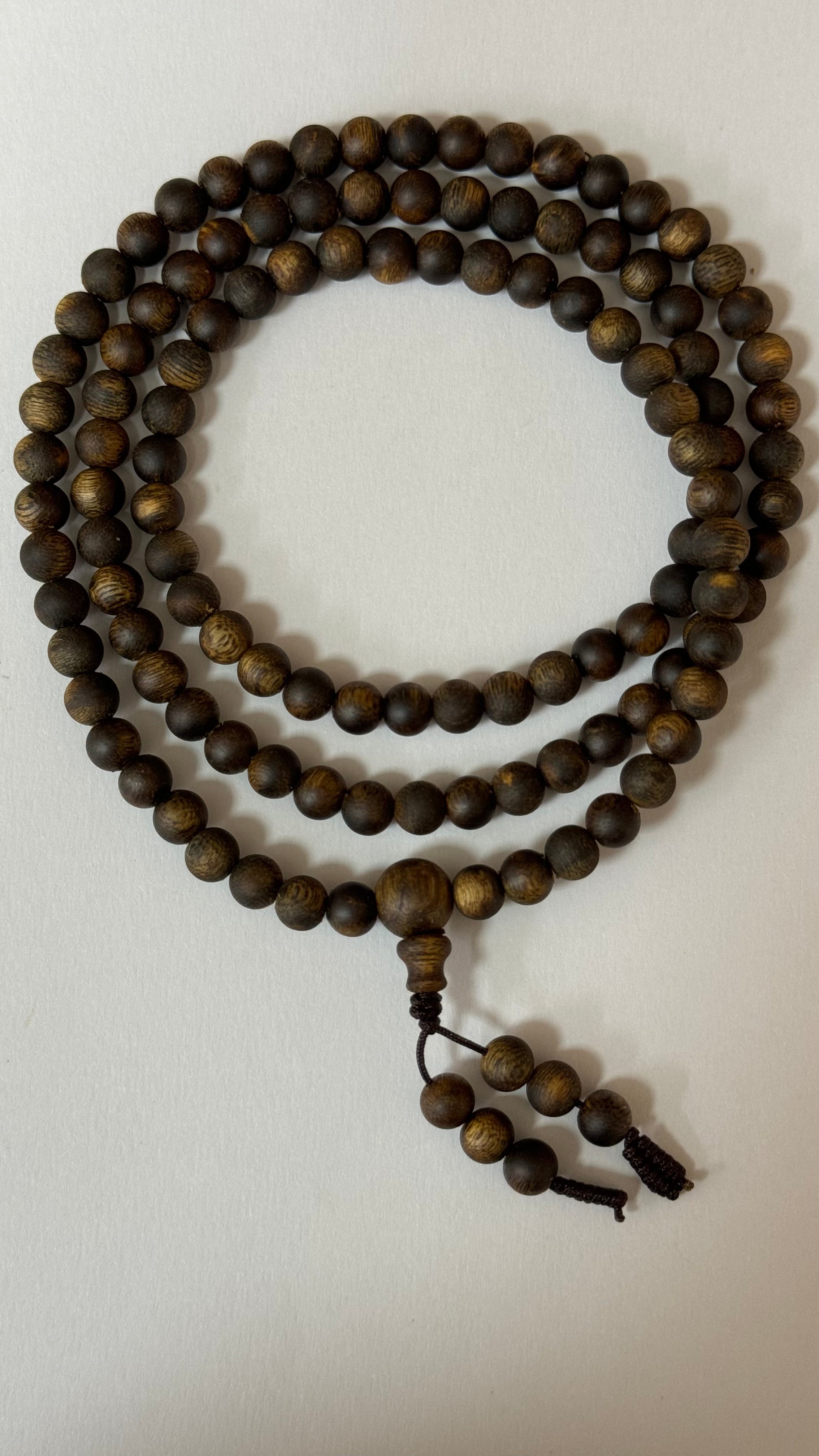 Premium Semi-Sinking Kynam Agarwood Round Bead Bracelet Necklace