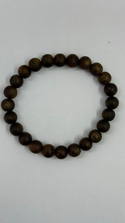 Premium Semi-Sinking Kynam Agarwood Round Bead Bracelet Necklace