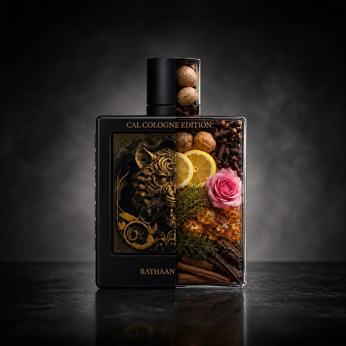 Rayhaan Tiger Cal Cologne Edition Extrait de Parfum Spray for Unisex – Bold Oriental Woody & Spicy Scent, Long-Lasting Intense Fragrance, Perfect Gift, 3.4 fl oz / 100 ml