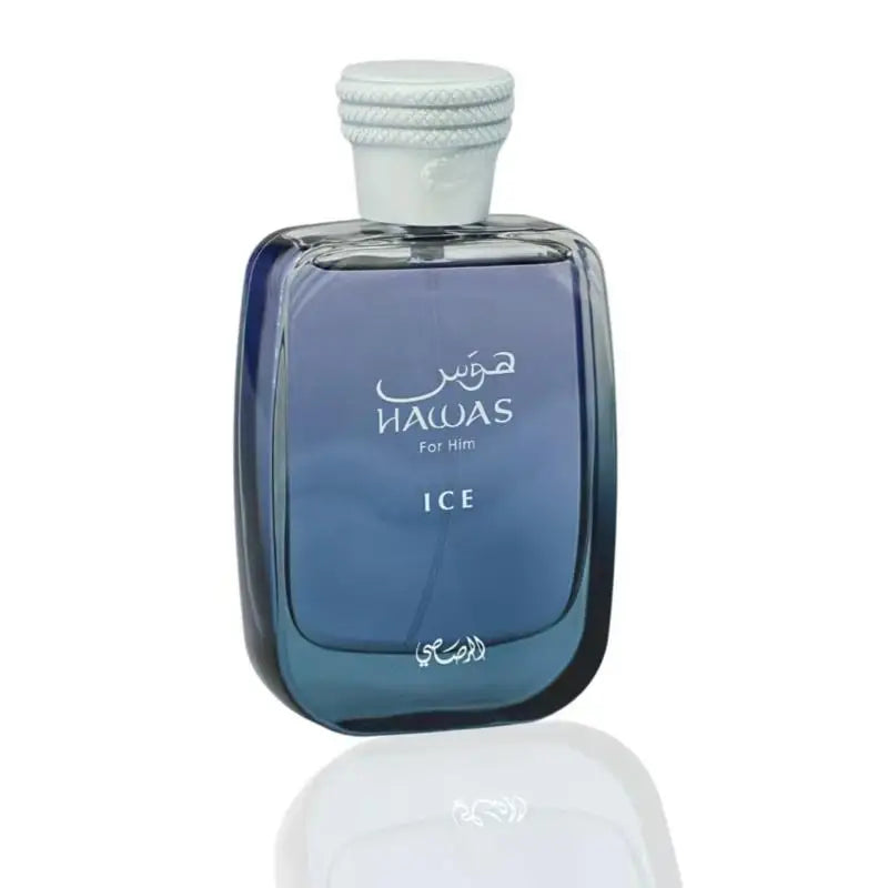 Rasasi Hawas Ice Eau de Parfum Spray for Men – Icy Fresh Aquatic & Citrus Scent, Mint, Lemon & Cooling Spices, Long-Lasting Premium Arabian Fragrance, Perfect Gift, 3.4 fl oz / 100 ml