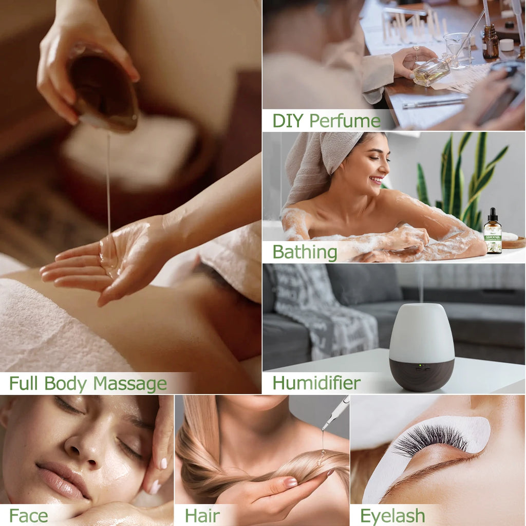 Gardenia essential oil, a pure floral scent, suitable for body massage and hair care, can also be used in a diffuser