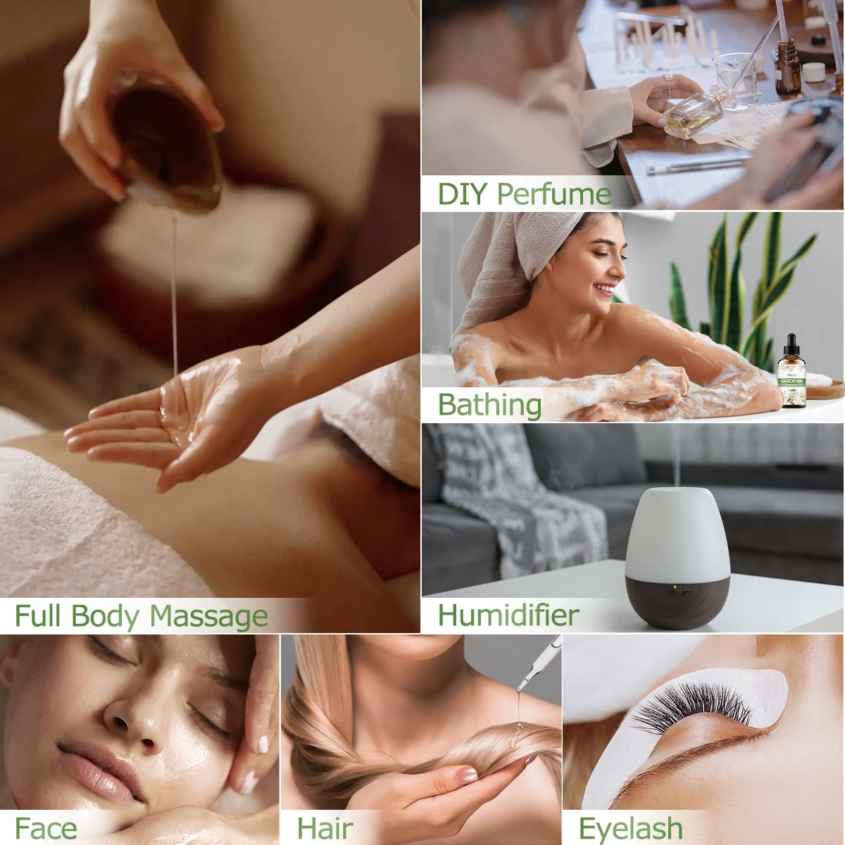 Gardenia essential oil, a pure floral scent, suitable for body massage and hair care, can also be used in a diffuser