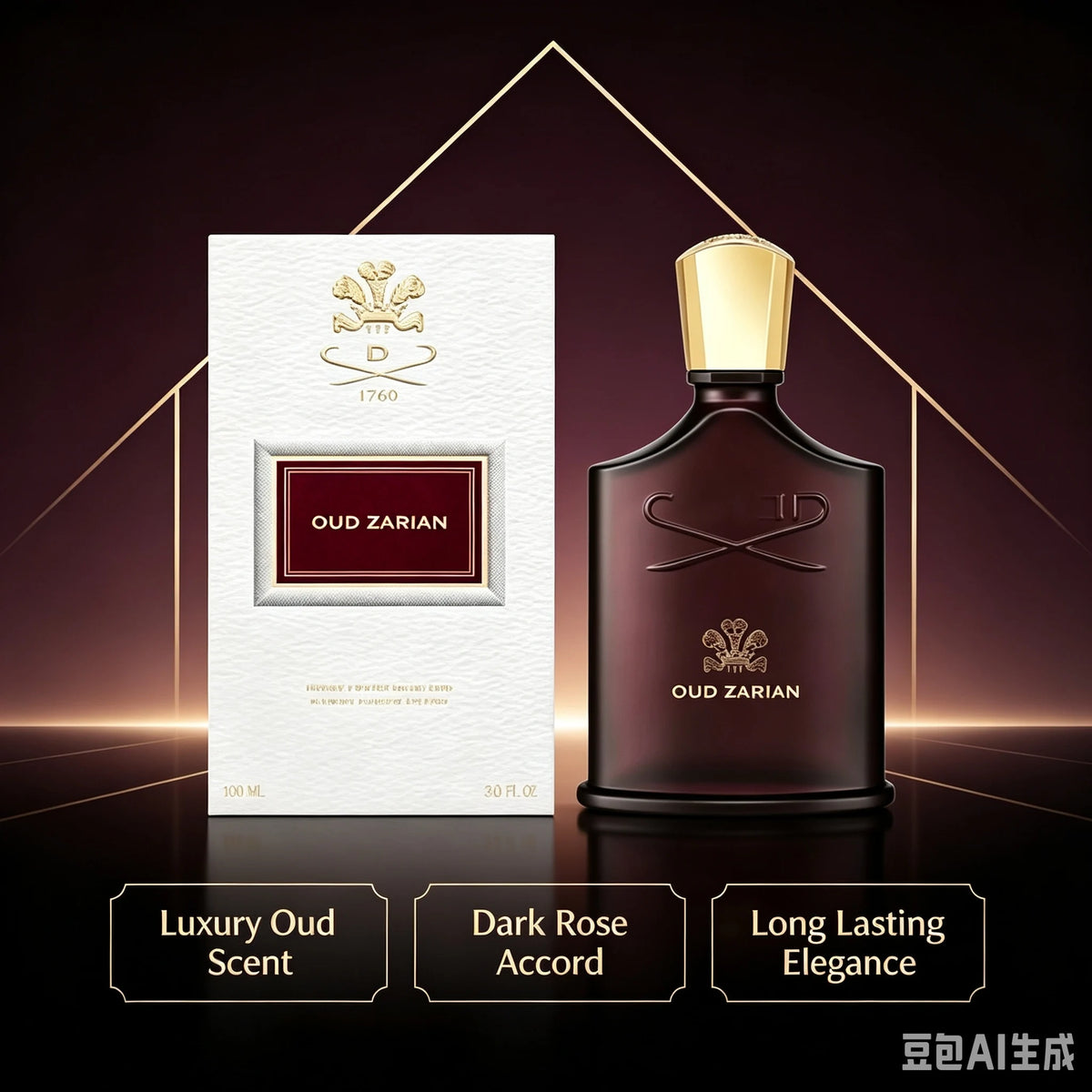 C.REEDOud Zarian Eau de Parfum 100ml, Resinous Agarwood Oud Smoky Oriental Woody Luxury Niche Unisex Fragrance with Saffron Rose Patchouli Warm Amber Sandalwood Soft Musk, Long Lasting Intense Deep Scent for Fall Winter Evening Date Night Formal Event