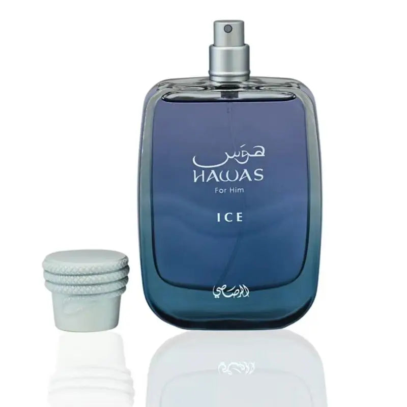 Rasasi Hawas Ice Eau de Parfum Spray for Men – Icy Fresh Aquatic & Citrus Scent, Mint, Lemon & Cooling Spices, Long-Lasting Premium Arabian Fragrance, Perfect Gift, 3.4 fl oz / 100 ml