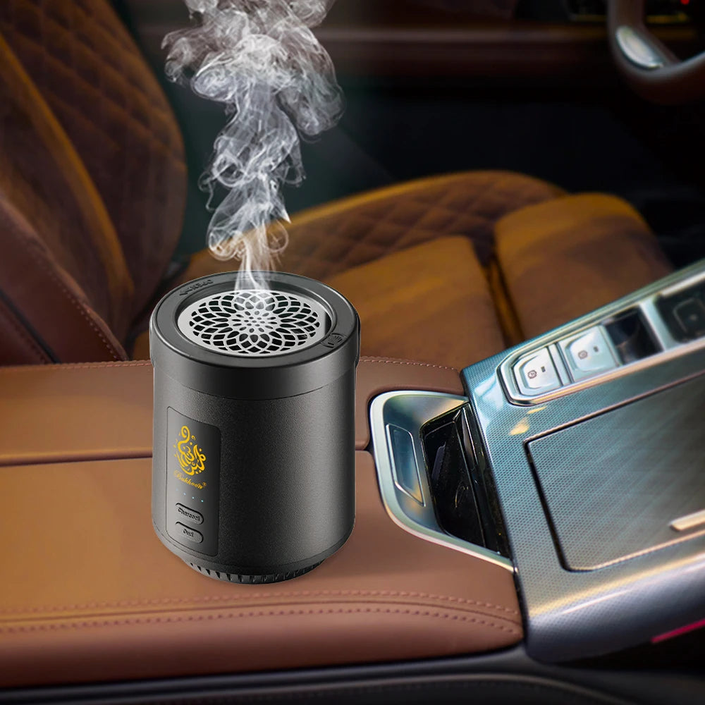 Charcoal Oud 2-in-1 Electric Incense Burner Type-C Portable Burner Aoma Diffuser for Car
