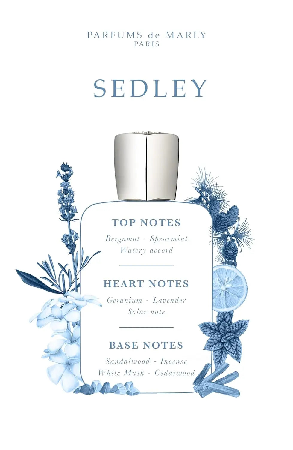 Parfums de Marly Sedley Eau de Parfum Spray for Unisex – Fresh Citrus Aromatic & Woody Scent, Lemon, Grapefruit, Mint, Lavender & Cedarwood, Long-Lasting Luxury Fragrance, Perfect Gift, 4.2 fl oz / 125 ml