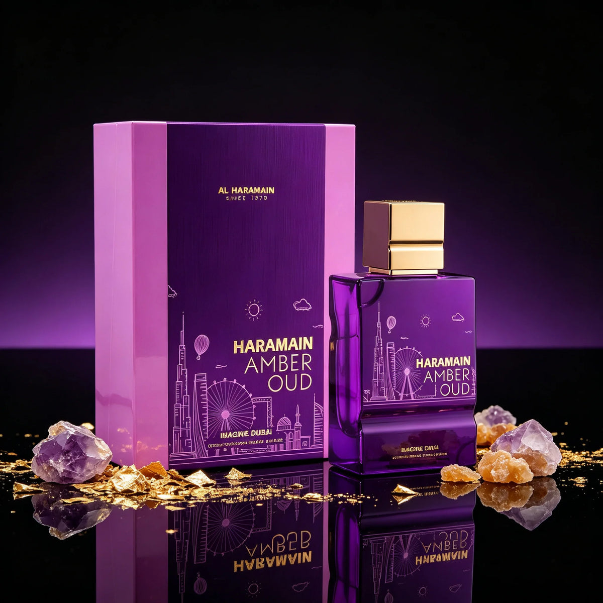 Al Haramain Amber Oud Imagine Dubai Extrait De Parfum Spray for Unisex – Warm Oriental Amber, Oud & Woody Scent, Long-Lasting High-Concentration Fragrance, Perfect Gift, 3.4 Fl oz / 100 ml