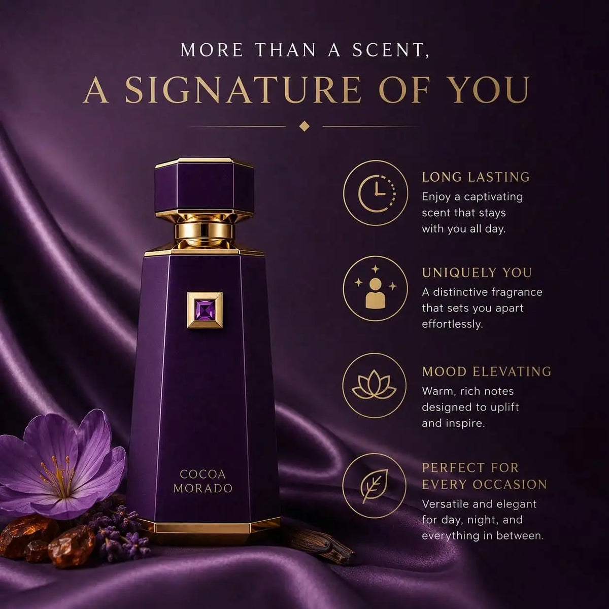 Luxury Oriental Gourmand Woody Balsamic Eau De Parfum 100ml French Avenue Cocoa Morado Saffron Cardamom Agarwood Cocoa Butter Vanilla Tonka Bean Noble Unisex Scent Perfume