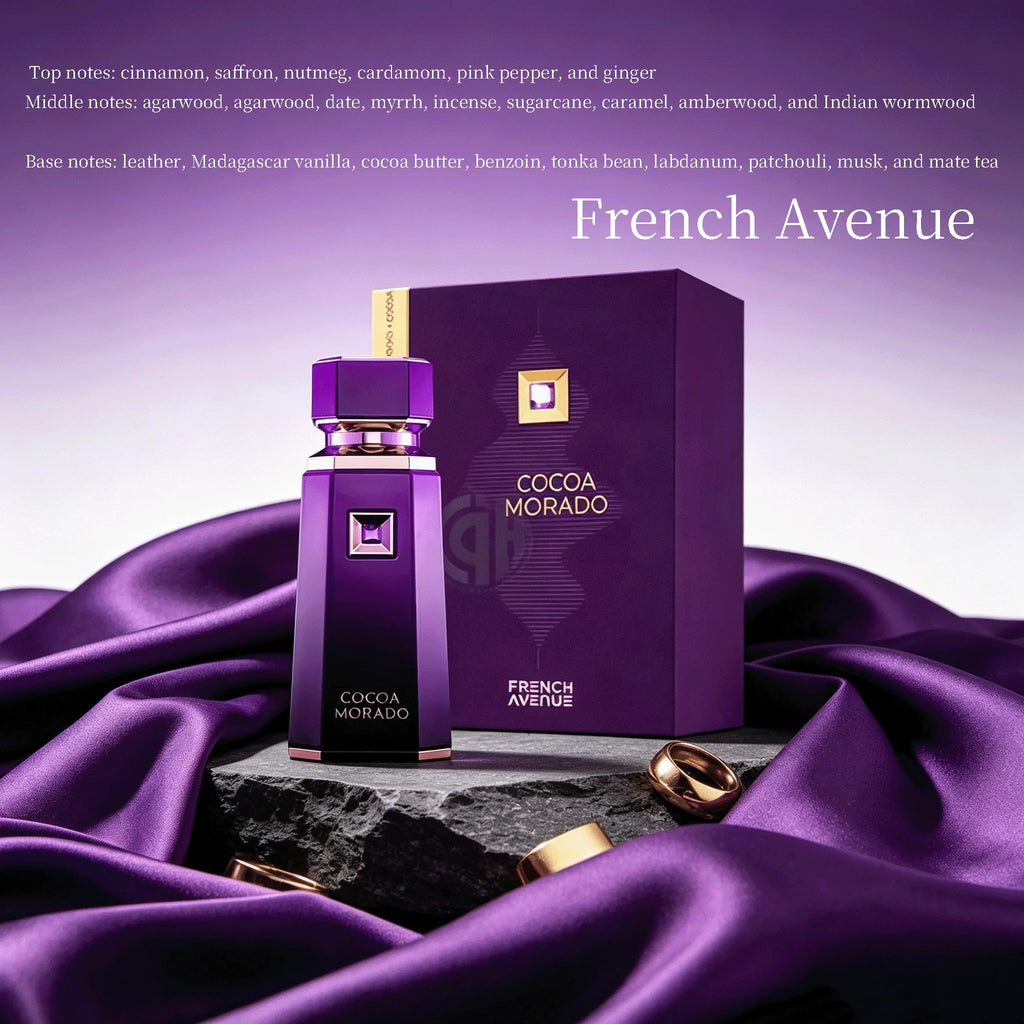 Luxury Oriental Gourmand Woody Balsamic Eau De Parfum 100ml French Avenue Cocoa Morado Saffron Cardamom Agarwood Cocoa Butter Vanilla Tonka Bean Noble Unisex Scent Perfume