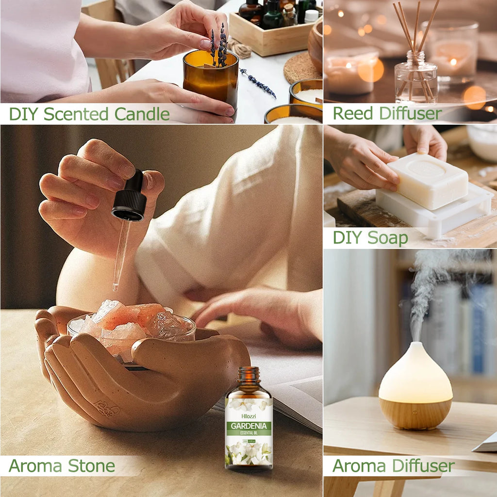 Gardenia essential oil, a pure floral scent, suitable for body massage and hair care, can also be used in a diffuser