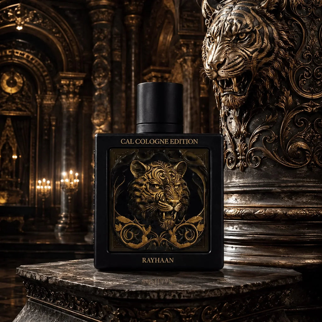 Rayhaan Tiger Cal Cologne Edition Extrait de Parfum Spray for Unisex – Bold Oriental Woody & Spicy Scent, Long-Lasting Intense Fragrance, Perfect Gift, 3.4 fl oz / 100 ml