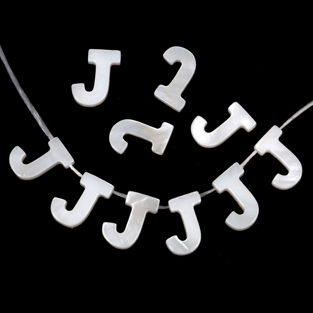 Natural White Letter Shell Beads 10mm for Jewelry Making