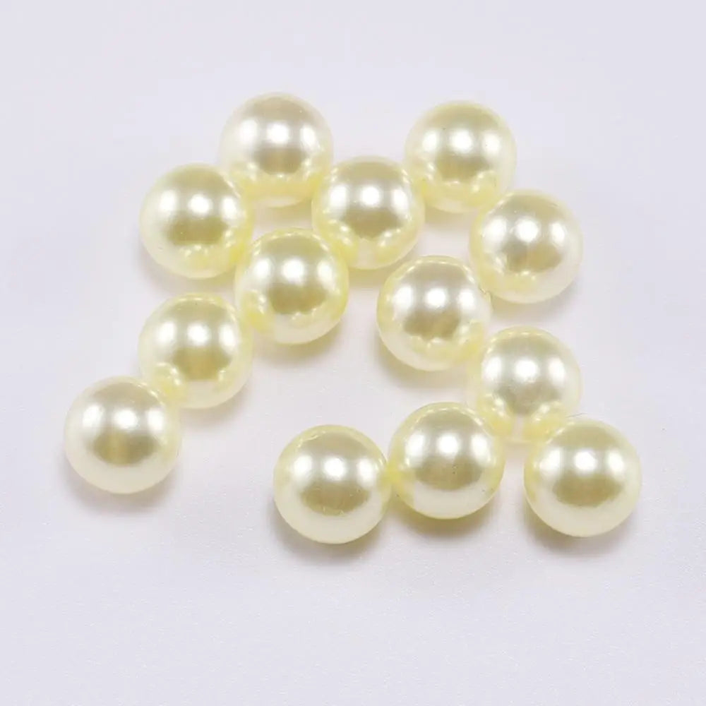 Round Imitation Pearl Beads 3-14mm Black White Loose Beads for DIY Jewelry