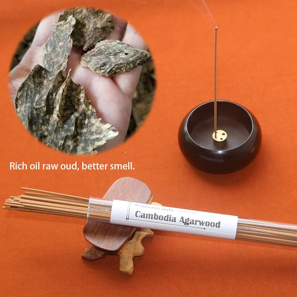 10g High Quality Cambodia Oudh Wood Incense Sticks Natural Fresh Honey Fragrance Long-Lasting Home Scent for Yoga