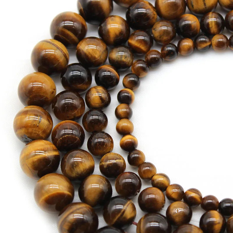 4/6/8/10/12/14mm Natural Yellow Tiger Eye Beads Round Loose Stone Beads for DIY Necklace Bracelet Jewelry Making Pick Size