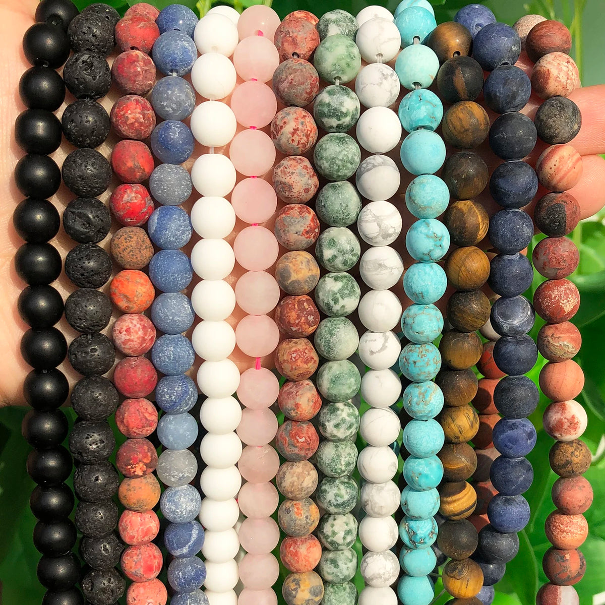 Natural Matte Frosted Stone Spacer Beads 10mm