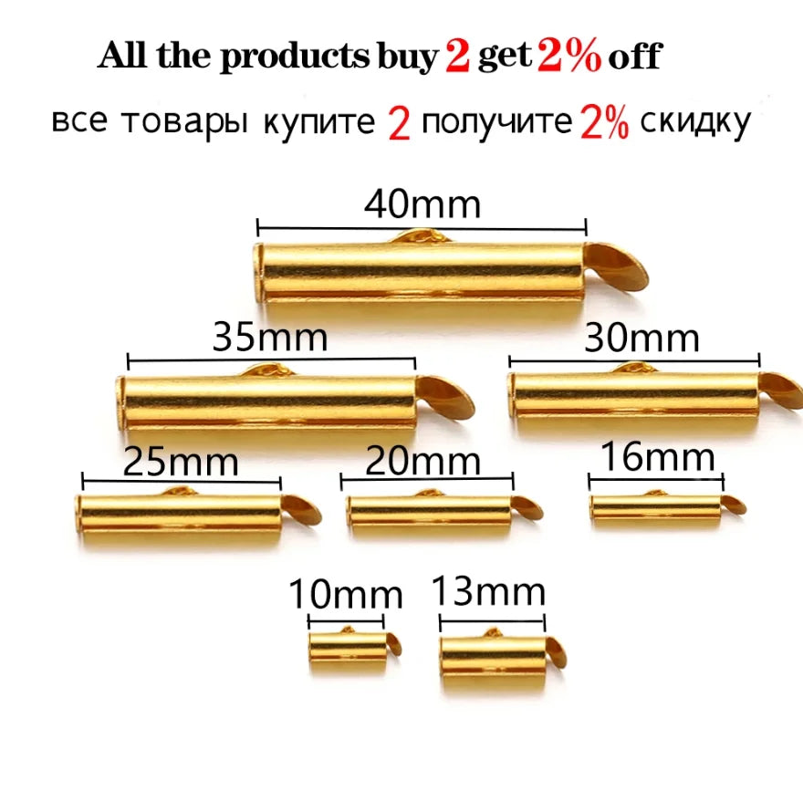 10Set 10-40mm Metal Bracelet End Connectors Slide Clasp Extending Lobster Clasps Slide Hook Tail Chain For DIY Jewelry Making
