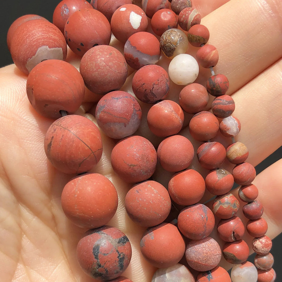 Natural Matte Frosted Stone Spacer Beads 10mm