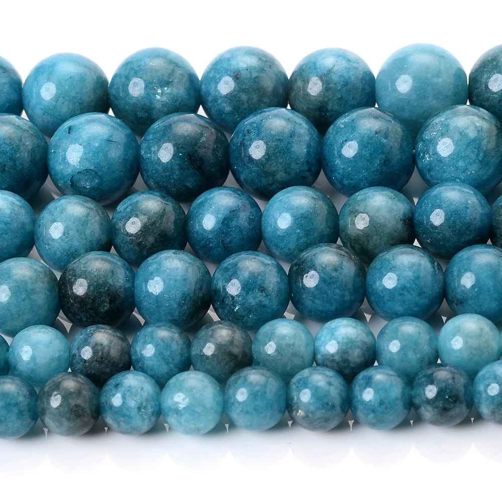 Natural Stone Beads Blue Apatite Beads Round Loose Spacer Bead for Jewelry Making DIY Charm Bracelet Accessroies 6/8/10mm