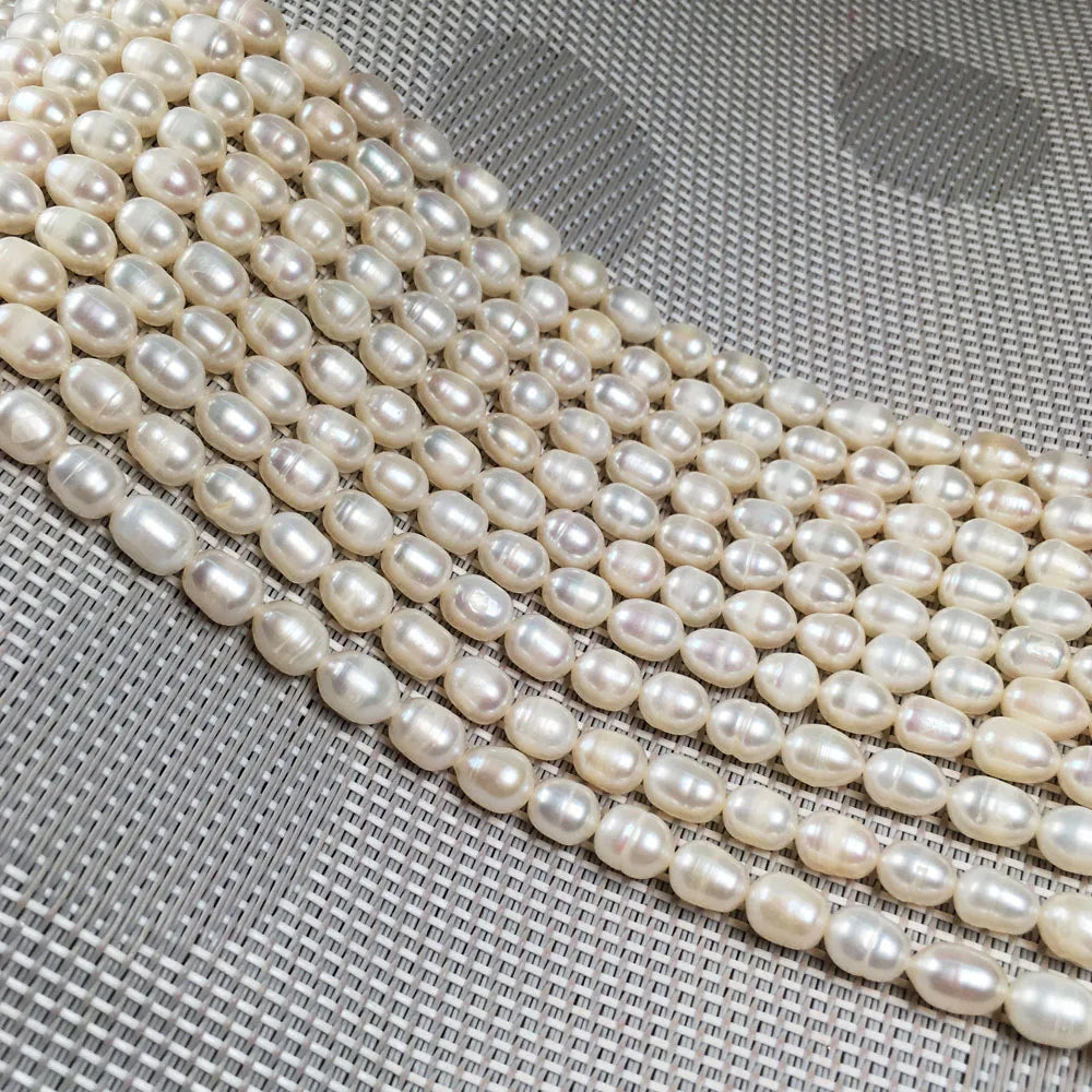 Real Natural Freshwater 100%Pearl Rice Beads Spacer Punch Loose Pearls Bead For Jewelry DIY Necklace Bracelet Accessories Making