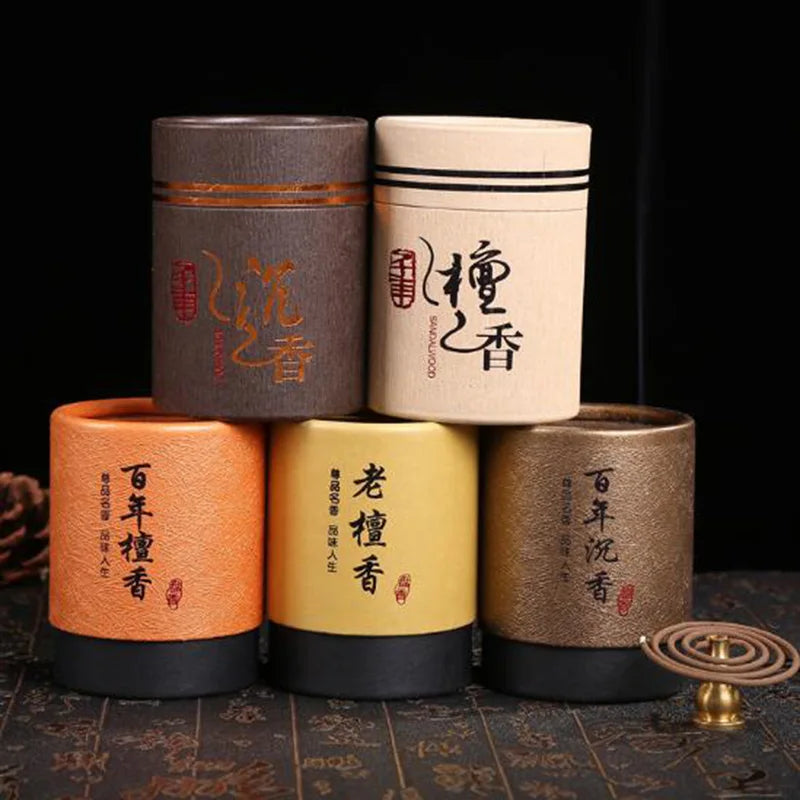 2hour/48 Coils Natural Sandalwood Agarwood Coil Incense Buddha Yoga Incense Indoor Smell Burning Home Decor