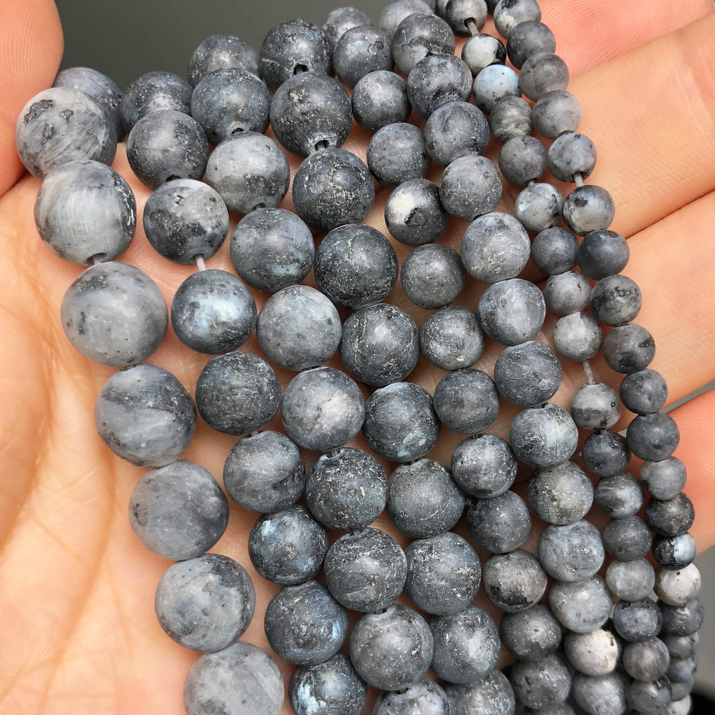 Natural Matte Frosted Stone Spacer Beads 10mm