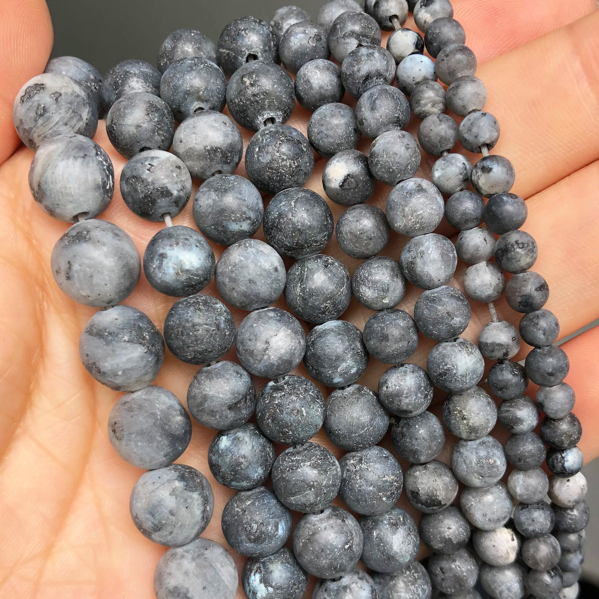 Natural Matte Frosted Stone Spacer Beads 10mm