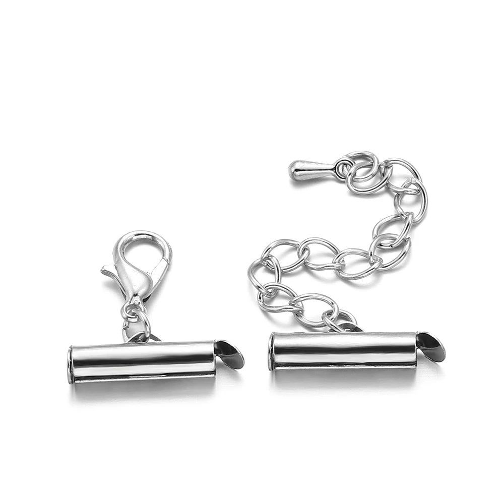 10Set 10-40mm Metal Bracelet End Connectors Slide Clasp Extending Lobster Clasps Slide Hook Tail Chain For DIY Jewelry Making