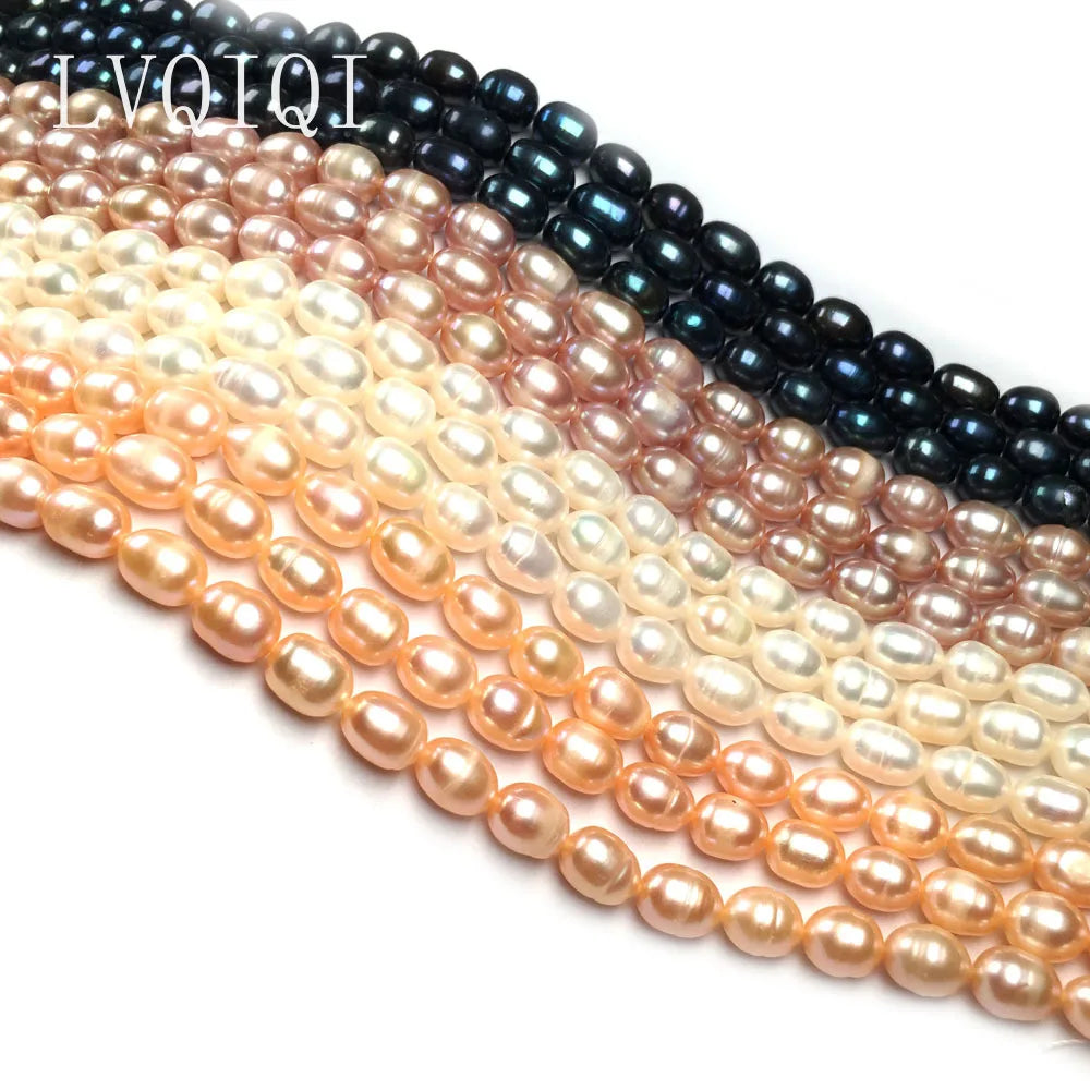 Real Natural Freshwater 100%Pearl Rice Beads Spacer Punch Loose Pearls Bead For Jewelry DIY Necklace Bracelet Accessories Making