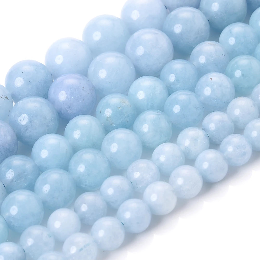 Natural Stone Beads Blue Apatite Beads Round Loose Spacer Bead for Jewelry Making DIY Charm Bracelet Accessroies 6/8/10mm