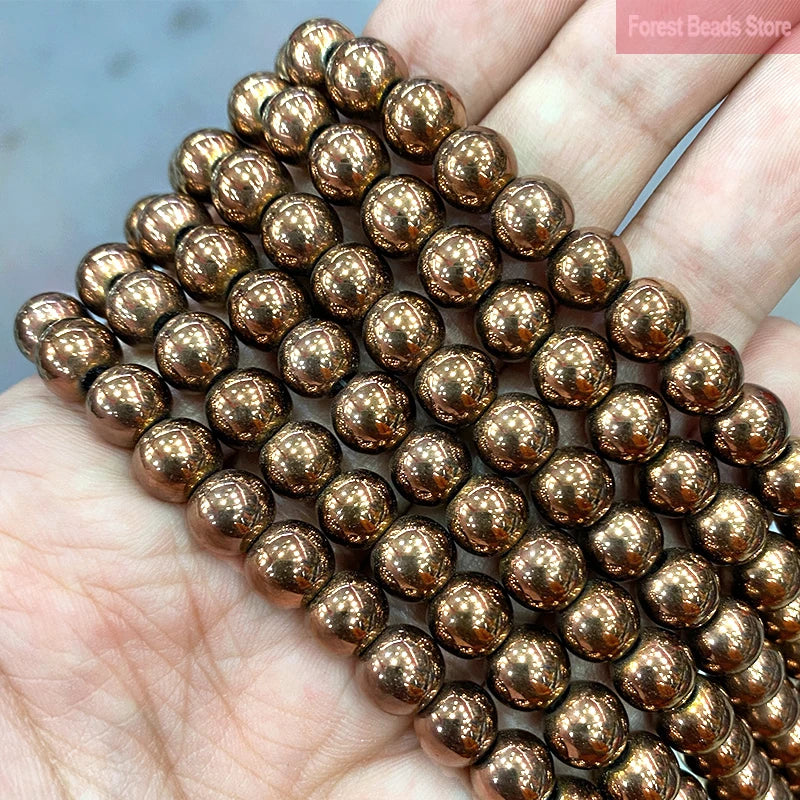 Smooth Chocolate Brown Hematite Stone Beads Loose Spacer Beads For Jewelry Making DIY Necklace Bracelet 2/3/4/6/8/10/12mm 15"