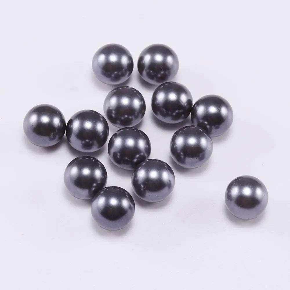 Round Imitation Pearl Beads 3-14mm Black White Loose Beads for DIY Jewelry