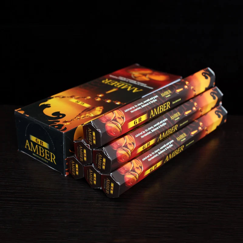 India Incense Amber Aroma Incense Stick Original Imported Big Box Air Clean Fragrance Incense Home Decor