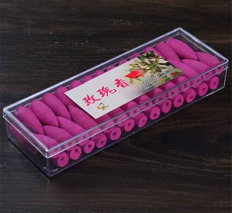 50 Pcs Smoky Backflow Incense Cone Sandalwood Lavender