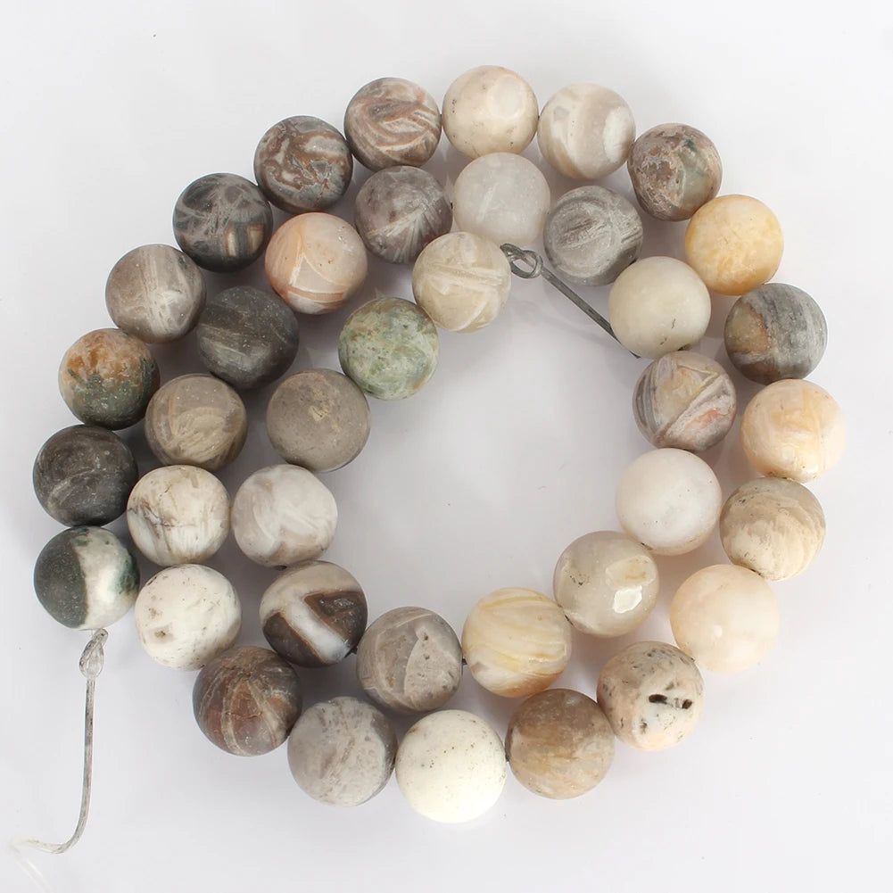 Natural Matte Frosted Stone Spacer Beads 10mm