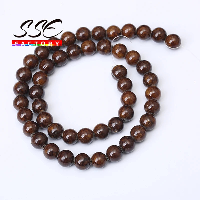 Brown Jade Beads 10mm Round DIY Jewelry Making