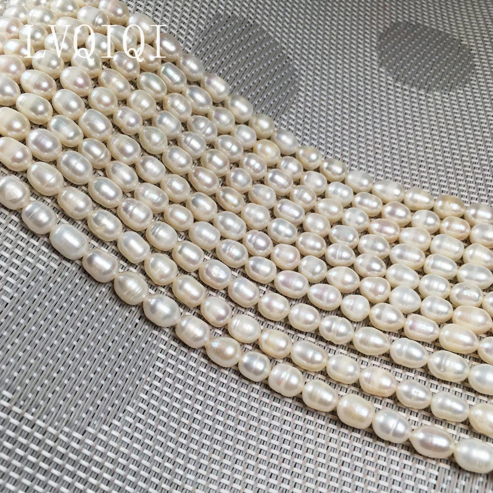 Real Natural Freshwater 100%Pearl Rice Beads Spacer Punch Loose Pearls Bead For Jewelry DIY Necklace Bracelet Accessories Making