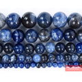 Natural Stone Dark Blue Sodalite Beads For Jewelry Making Strand 15" 4 6 8 10 12mm Pick size DBS9