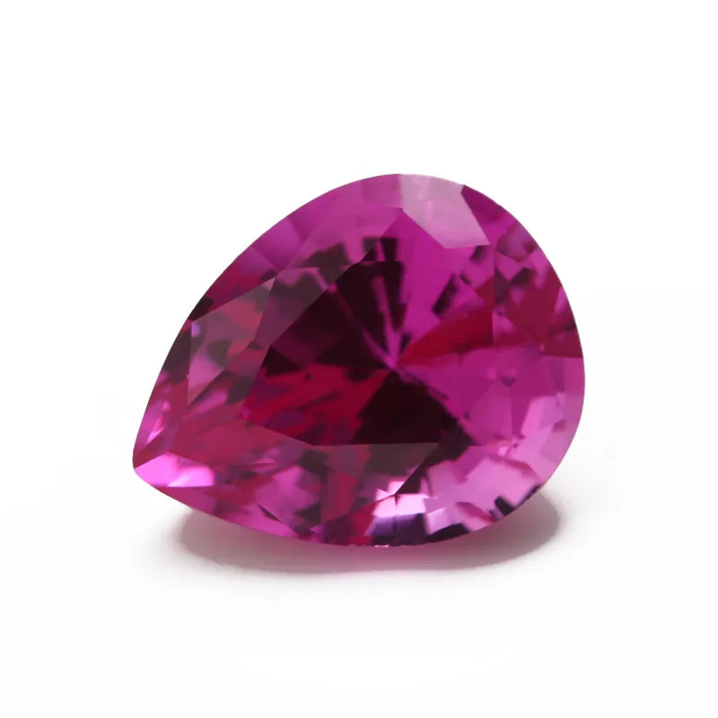 Size 3x5mm~13x18mm Pear Cut 3# 5# 8# Red Stones Synthetic Corundum Gemstone for Jewelry Making