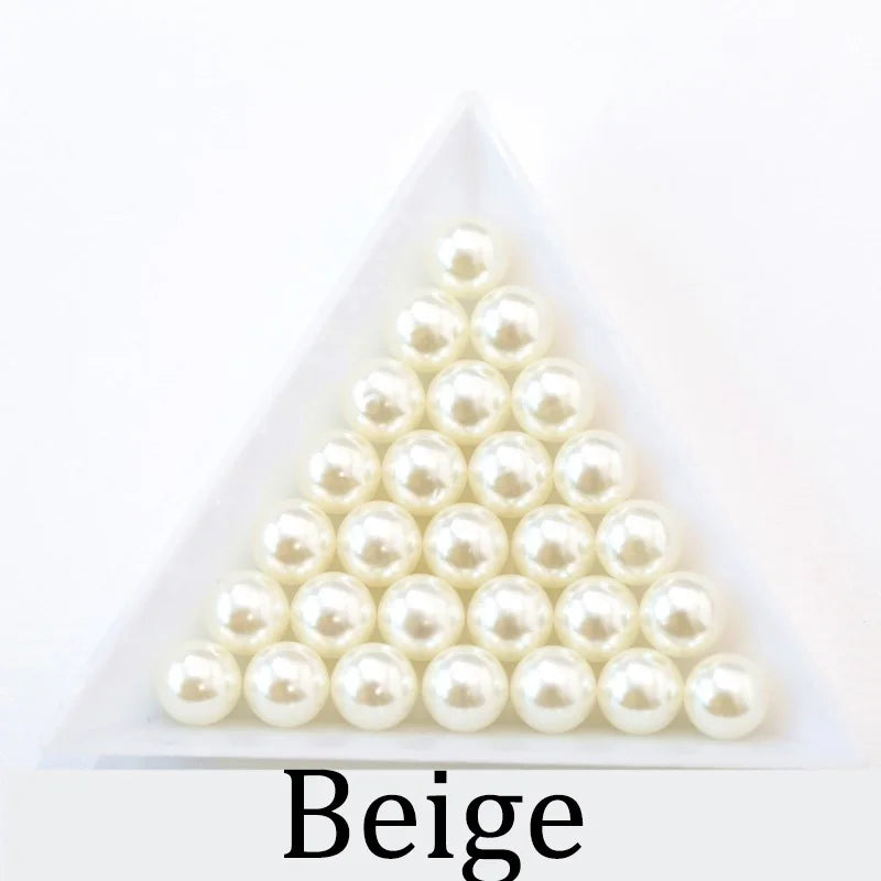 Round Imitation Pearl Beads 3-14mm Black White Loose Beads for DIY Jewelry