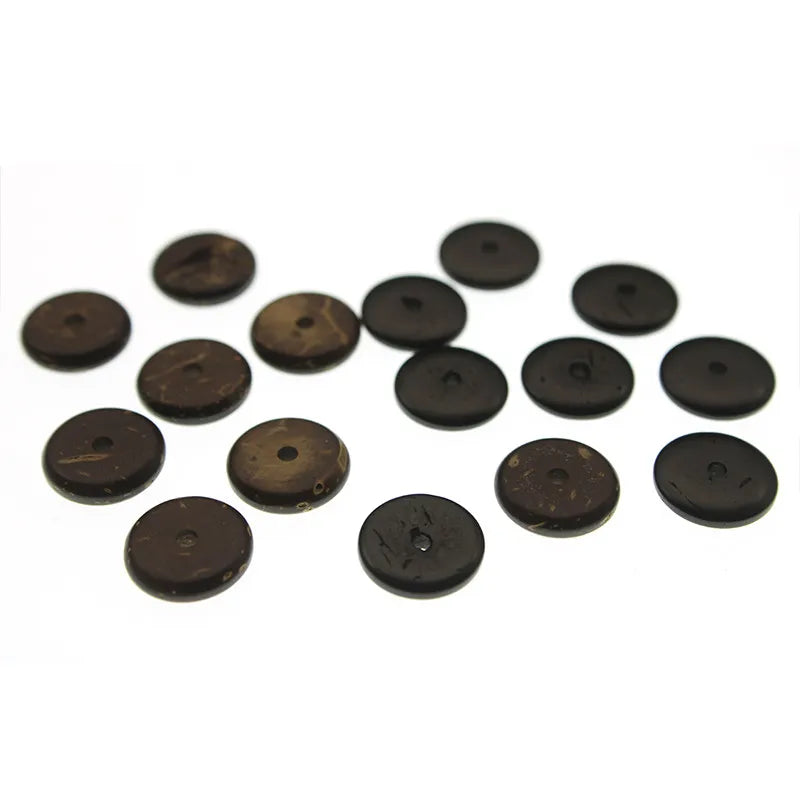 100pcs-150pcs 4 6 8 10 12 14 mm Natural Wood Coconut Shell Beads Flat Round Rondelle Spacer Bead for DIY Jewelry Making Findings