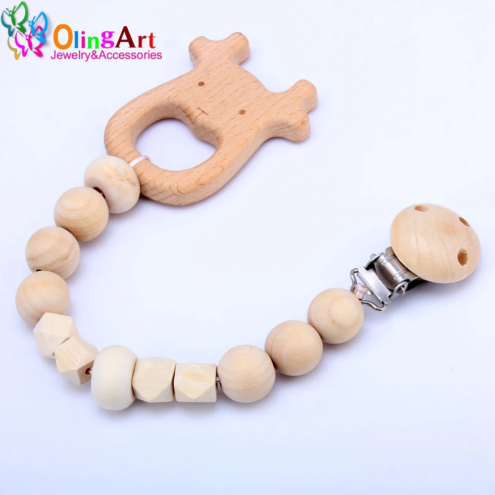 OlingArt 20MM 12pcs/lot Natural Wooden Oval Beads Children's Jewelry Toys DIY Crafts Decor Accessories The Best Gift