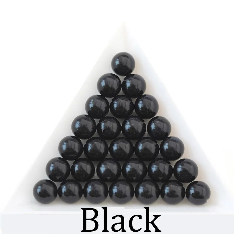 Round Imitation Pearl Beads 3-14mm Black White Loose Beads for DIY Jewelry