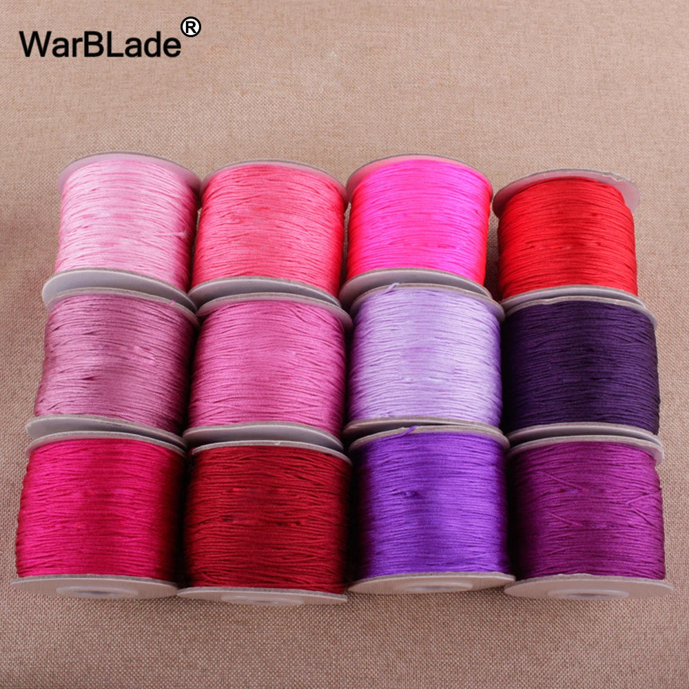 High quality Brand 120m 0.8mm Cotton Cord Nylon Cord Thread Chinese Knot String Rope Beads Jewelry Making DIY Bracelet Necklace