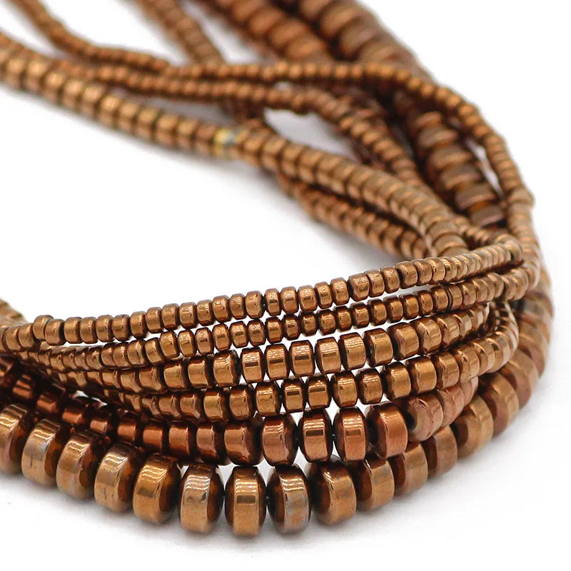 3/4/6/8mm Natural Hematite Copper Beads for DIY Jewelry