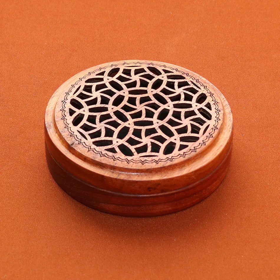 Free Shipping Vietnam Rosewood Incense Burner for 2-4Hr Coil Incense Portable wooden Incense holder With Fireproof Mat