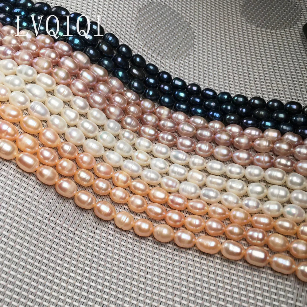 Real Natural Freshwater 100%Pearl Rice Beads Spacer Punch Loose Pearls Bead For Jewelry DIY Necklace Bracelet Accessories Making