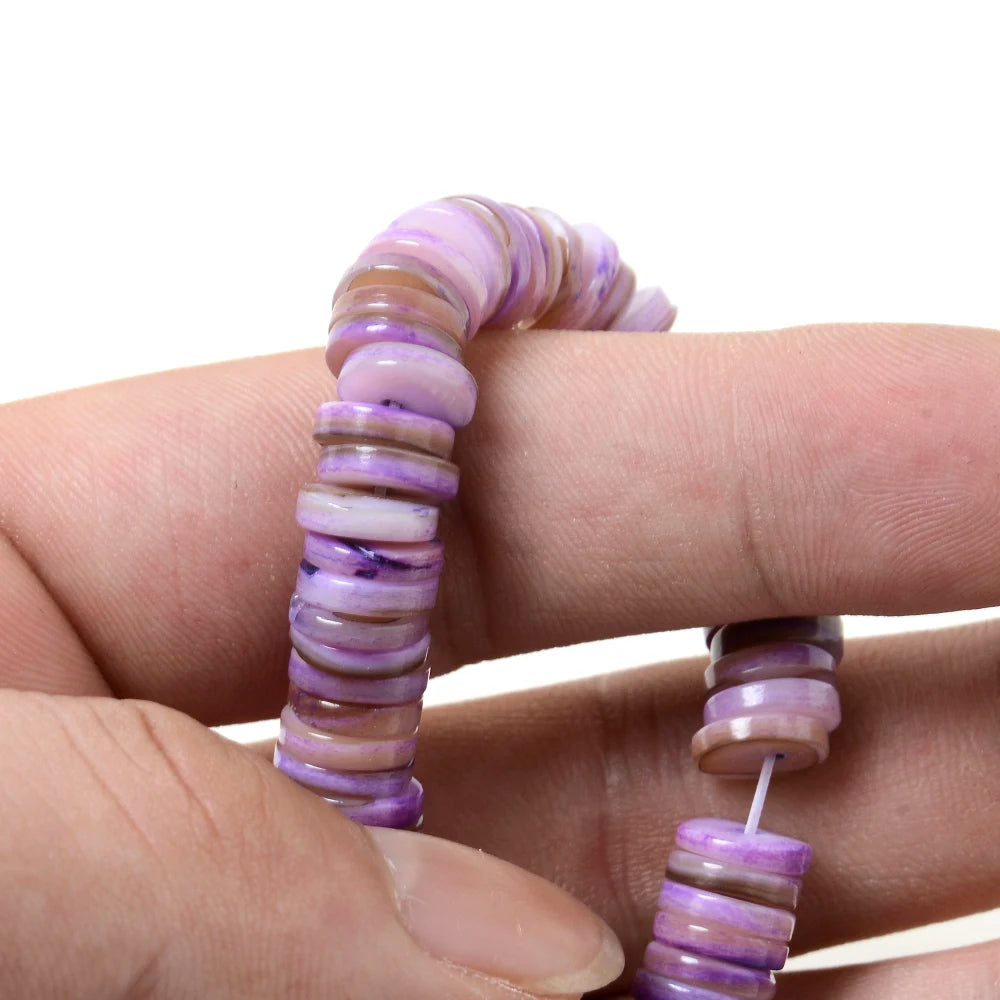 3/4/6/8/10mm Colored Freshwater Shell Beads DIY Jewelry Findings Beads Round Shape Shell Chip Loose Beads For Jewelry Making