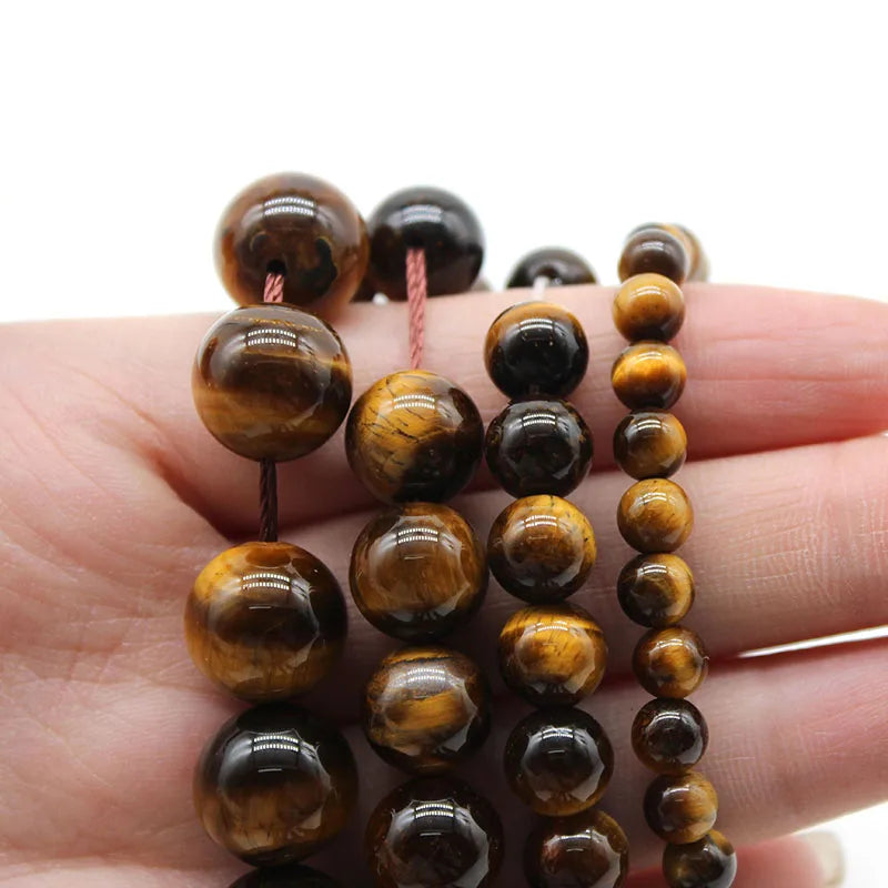 4/6/8/10/12/14mm Natural Yellow Tiger Eye Beads Round Loose Stone Beads for DIY Necklace Bracelet Jewelry Making Pick Size