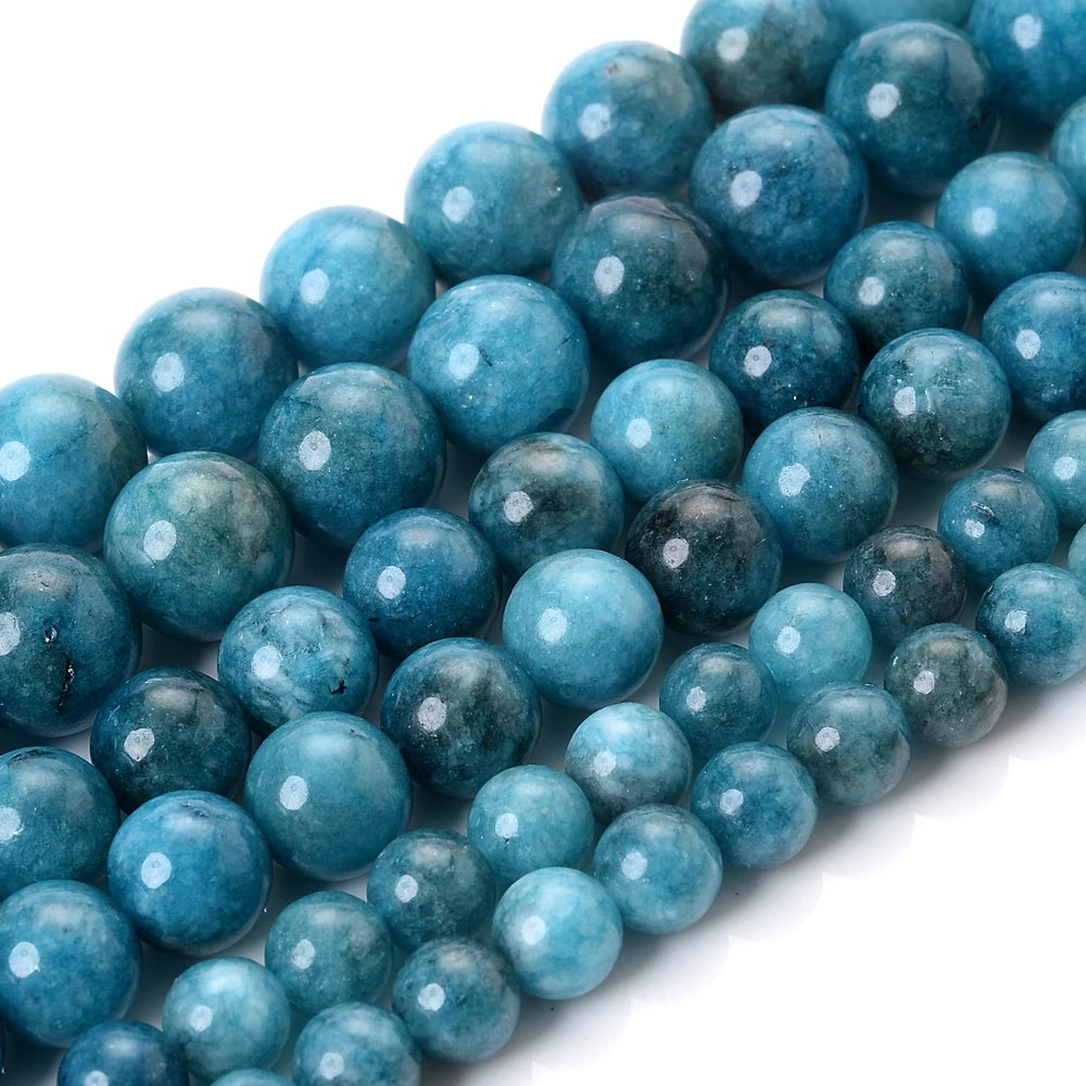 Natural Stone Beads Blue Apatite Beads Round Loose Spacer Bead for Jewelry Making DIY Charm Bracelet Accessroies 6/8/10mm